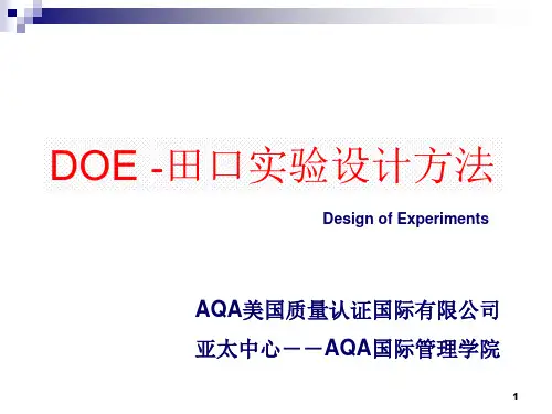 DOE -田口实验设计方法