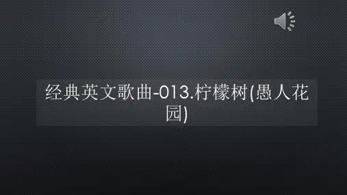 经典英文歌曲-013柠檬树(愚人花园)【声音字幕同步ppt】