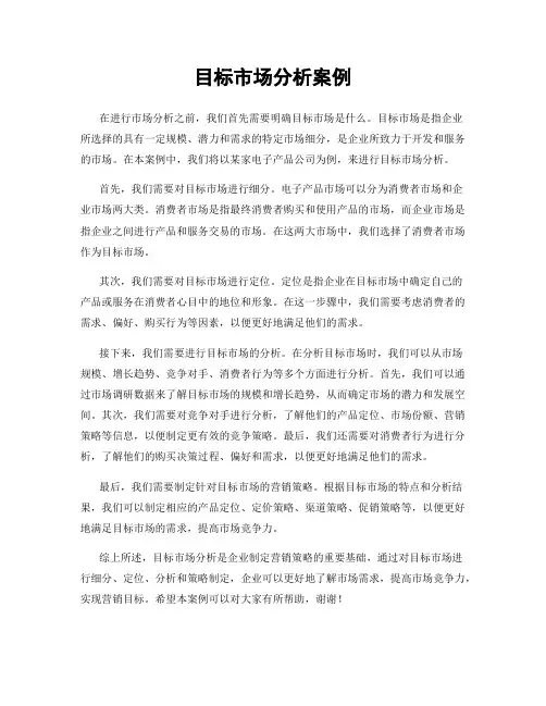 目标市场分析案例