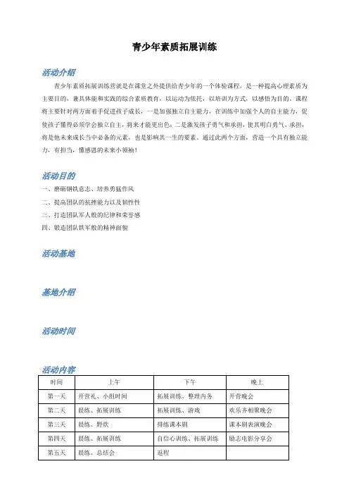 青少年户外拓展训练营(精品)