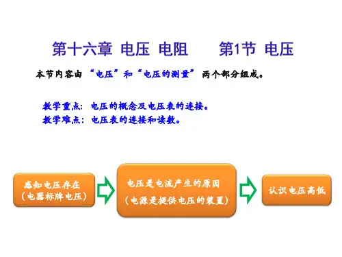 第十六章电压电阻教学辅导课件人教版物理九年级全一册