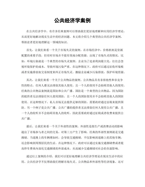 公共经济学案例