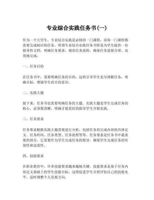 专业综合实践任务书(一)