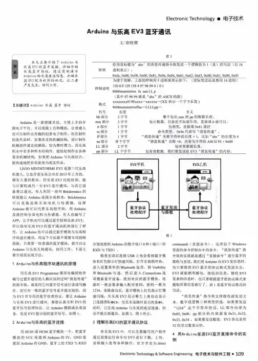Arduino与乐高EV3蓝牙通讯