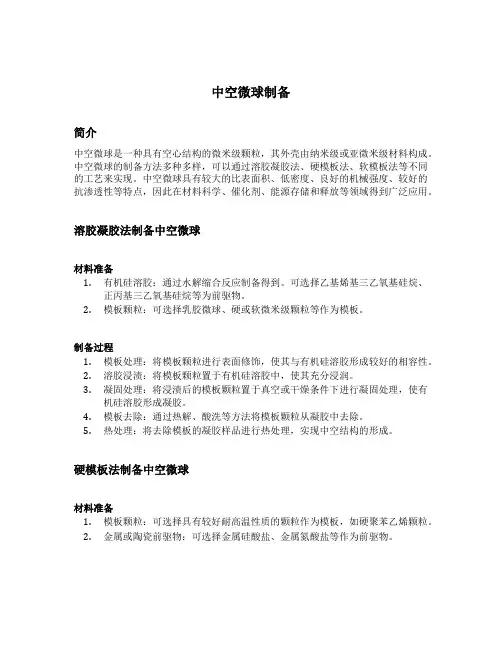 中空微球制备