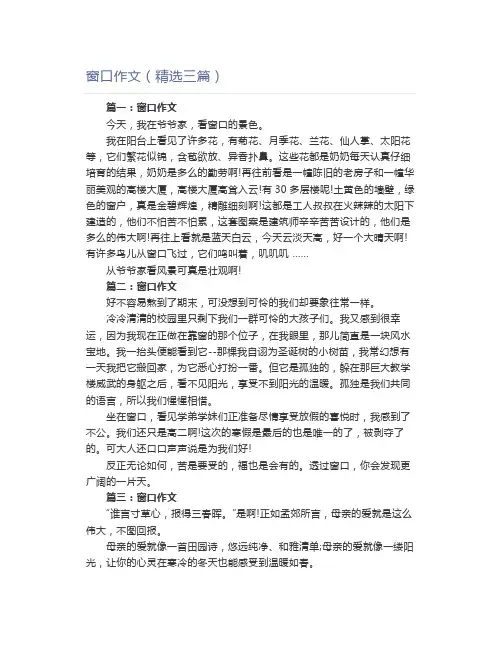 窗口作文(精选三篇)