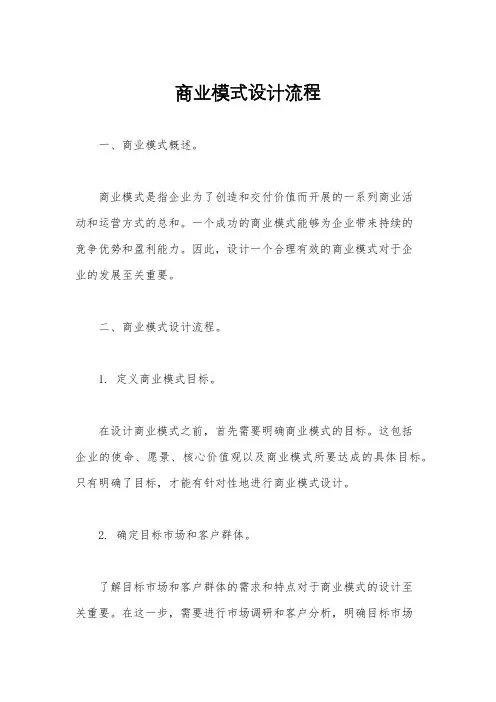 商业模式设计流程