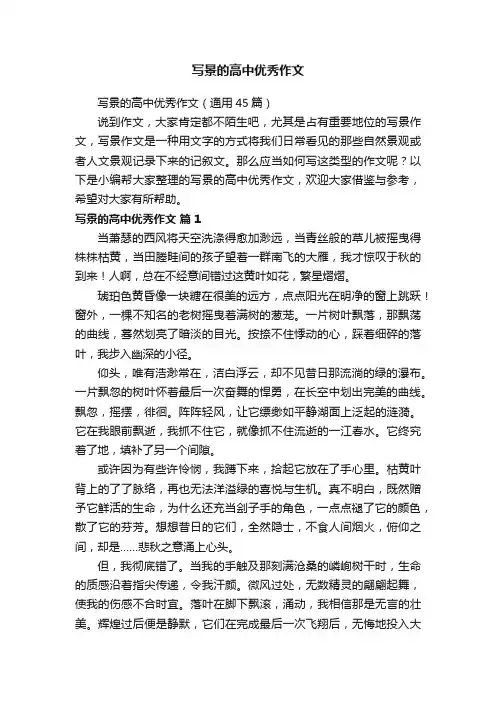 写景的高中优秀作文（通用45篇）