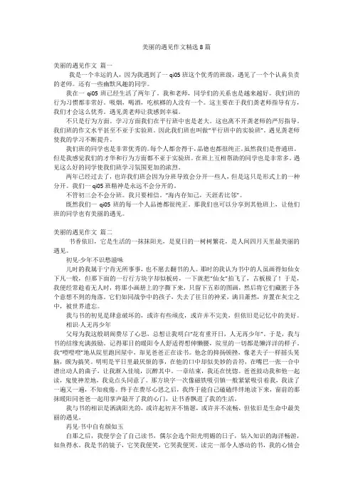 美丽的遇见作文精选8篇