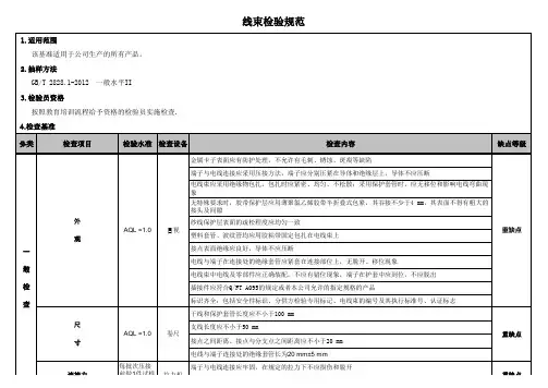 线束检验规范