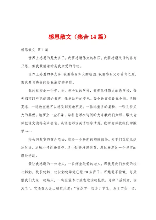 感恩散文(集合14篇)