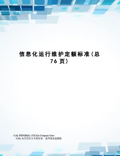 信息化运行维护定额标准
