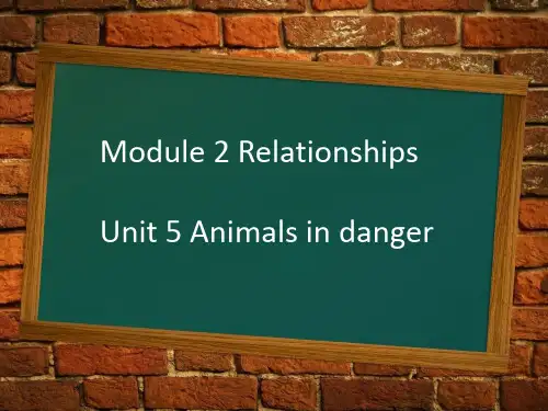 沪教牛津版六上Module 2 Unit 5 Animals in danger