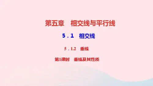 七年级数学下册第五章相交线与平行线5.1相交线5.1.2垂线第1课时垂线及其性质作业课件新版新人教版