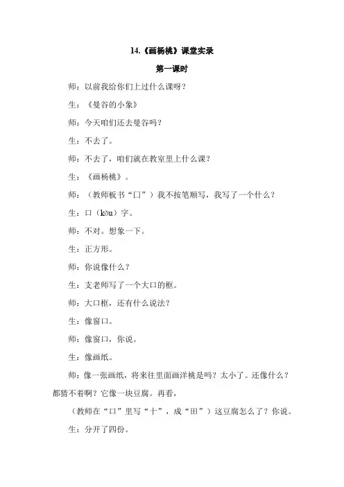 14.画杨桃(课堂实录)