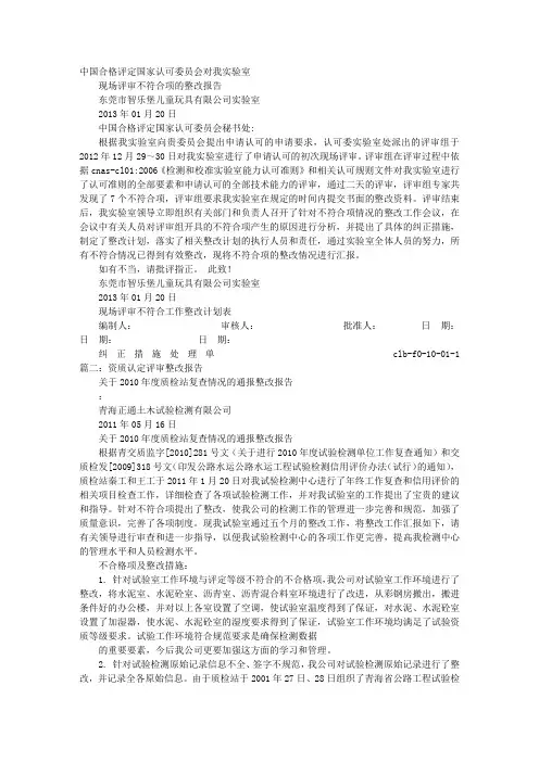 评审整改报告