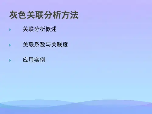 灰色关联分析法及其应用案例精品ppt资料