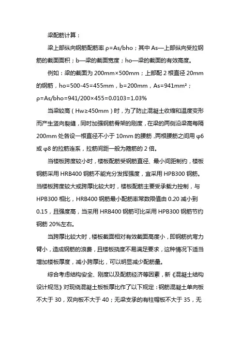 梁配筋计算