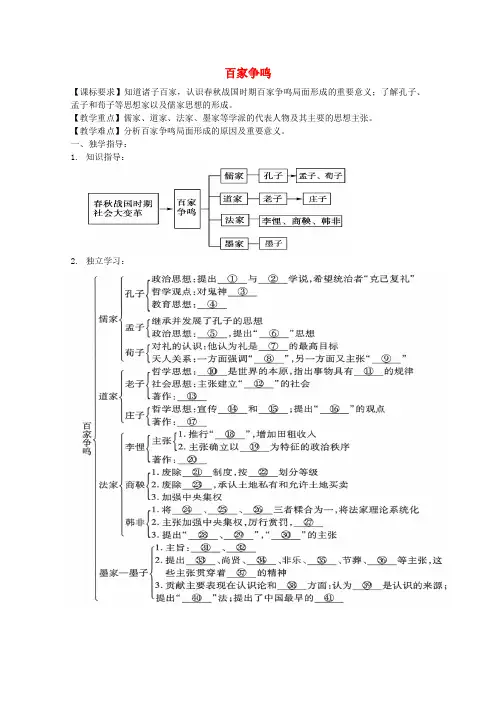 《百家争鸣》教案(1)