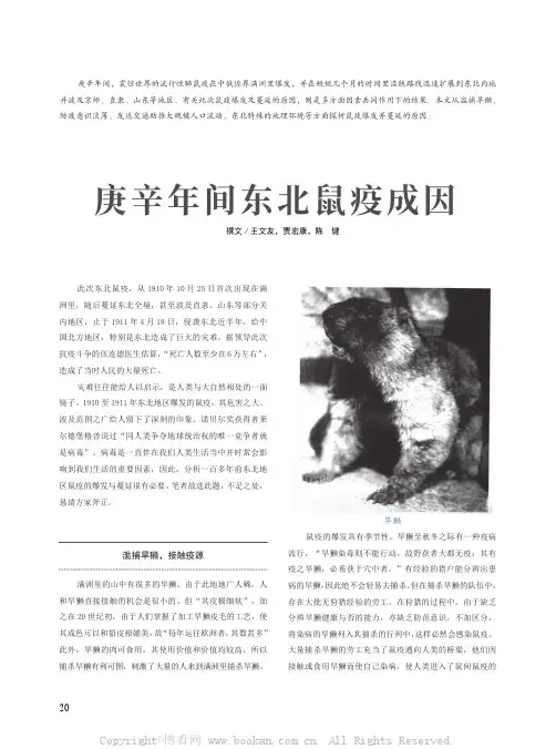 庚辛年间东北鼠疫成因