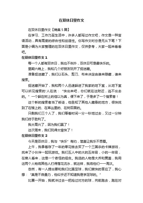 在双休日里作文