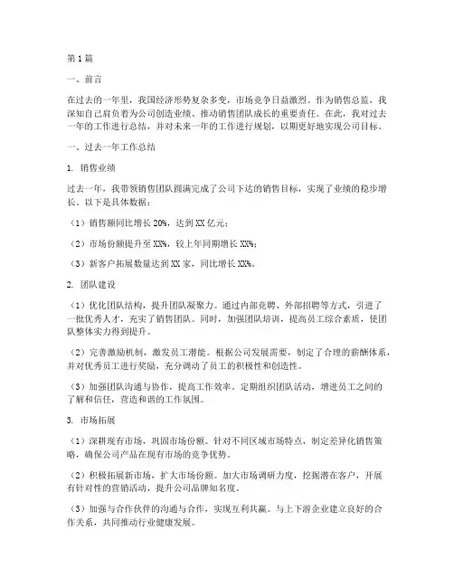 销售总监年度总结计划(3篇)