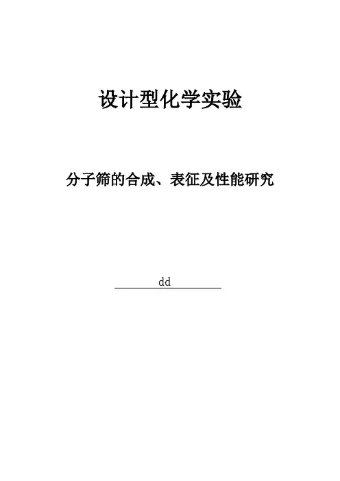 分子筛的合成、表征及性能研究