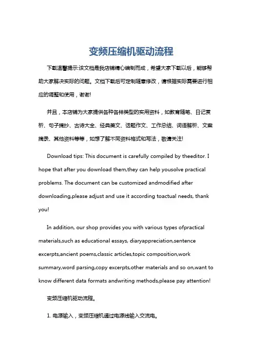 变频压缩机驱动流程