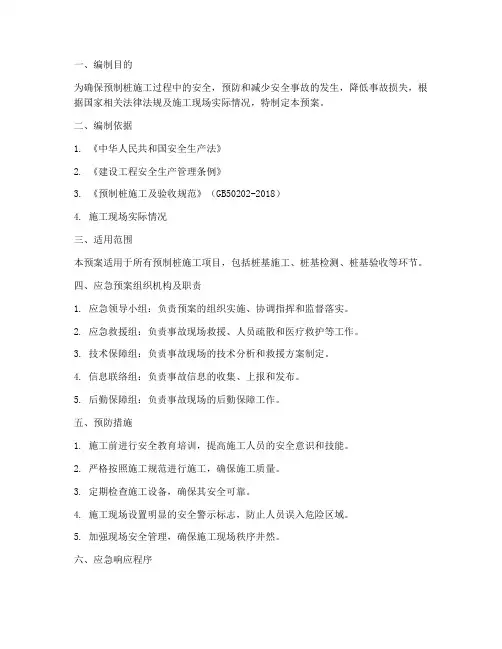 预制桩施工应急预案