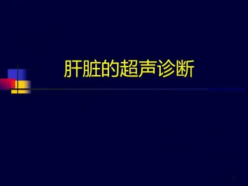 肝脏的超声诊断PPT参考课件