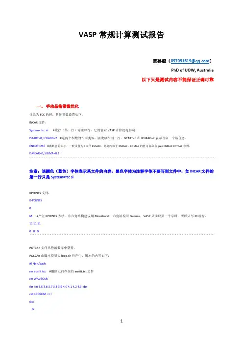 VASP测试报告