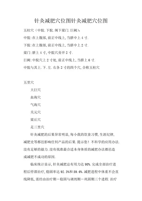 针灸减肥穴位图针灸减肥穴位图