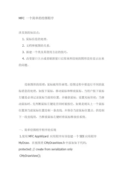 MFC 一个简单的绘图程序