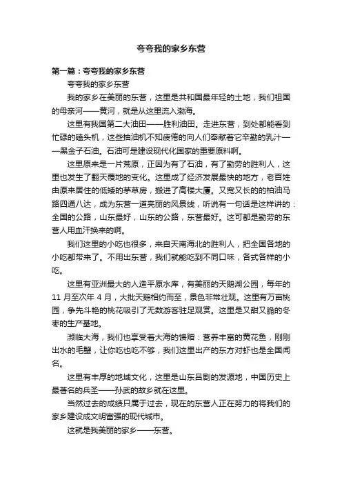 夸夸我的家乡东营