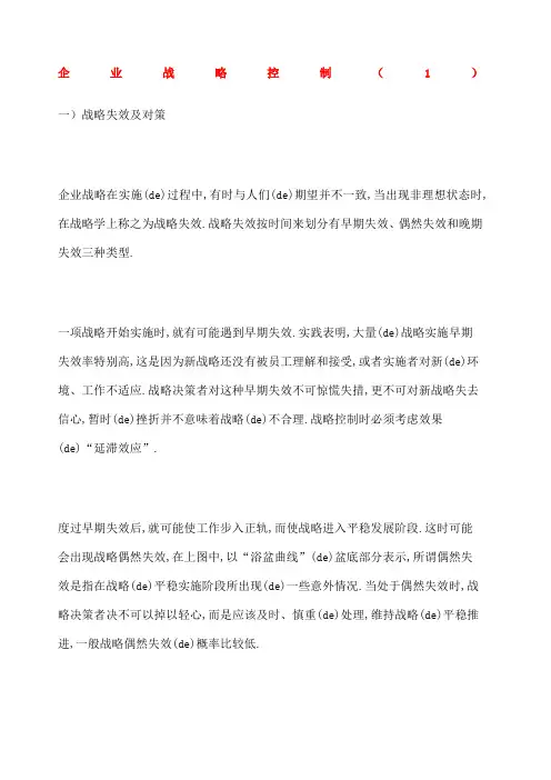 企业战略控制
