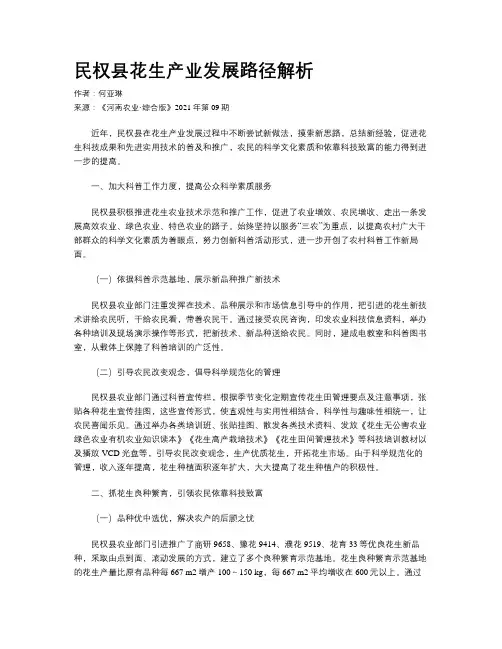 民权县花生产业发展路径解析