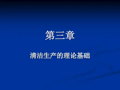 清洁生产导论第3章 ——清洁生产的理论基础