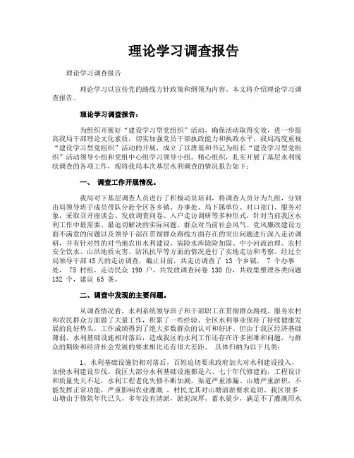 理论学习调查报告