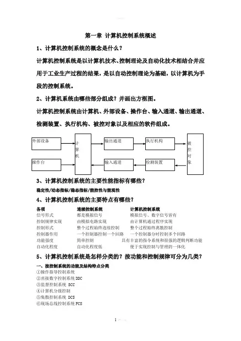 计算机控制技术期末复习试题附答案