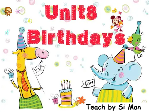译林版五年级下册英语Unit 8 Birthdays课件