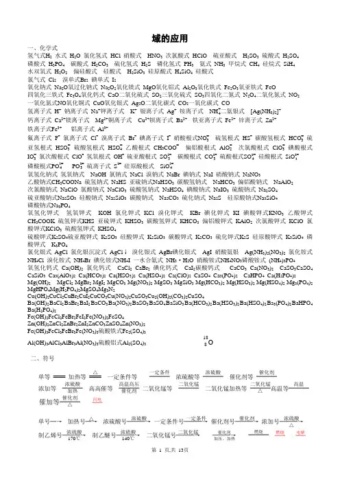 化学常用符号与图标