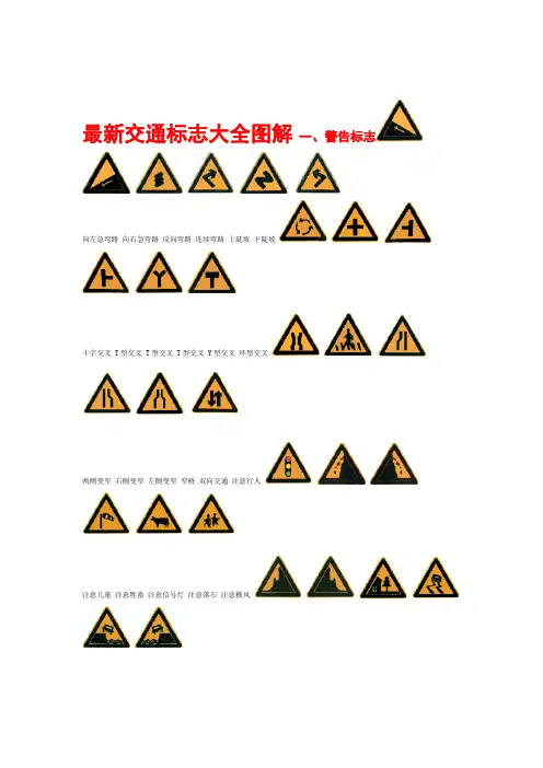 2019年整理交通标志大全图解