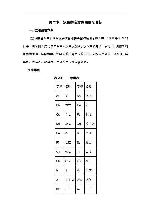 汉语拼音方案和国际音标
