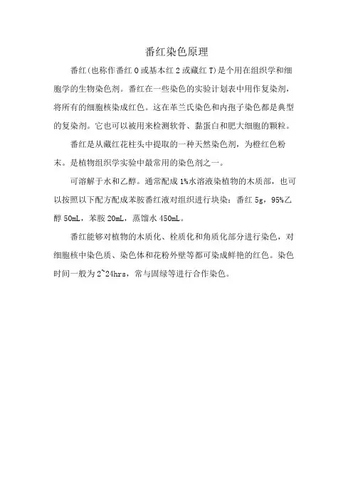 番红染色原理