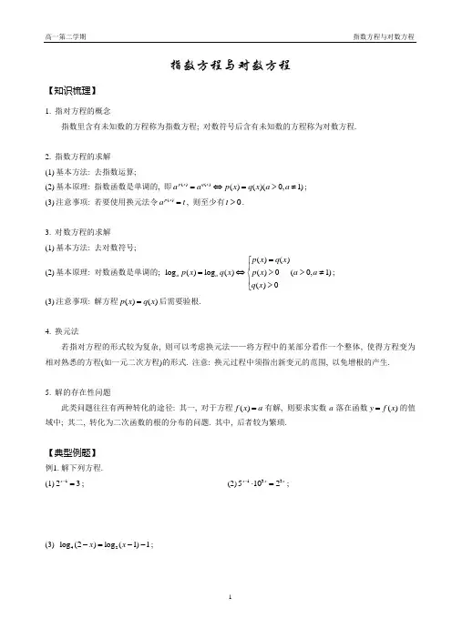 17.指数方程与对数方程
