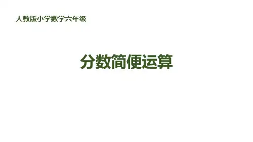 人教版小学数学六年级  分数简便运算