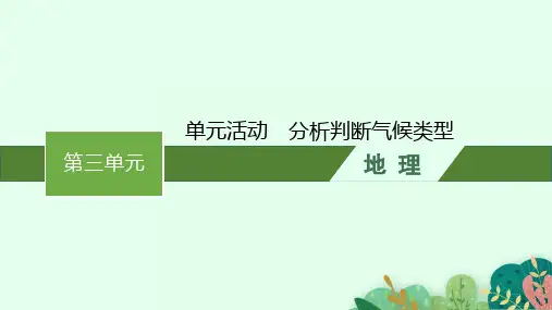 鲁教版高中地理选择性必修1自然地理基础 第三单元 单元活动 分析判断气候类型