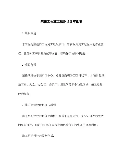 某楼工程施工组织设计审批表