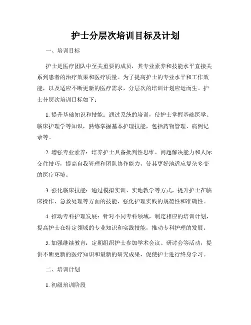 护士分层次培训目标及计划