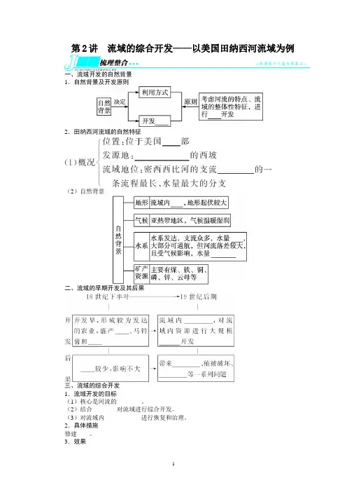 高考地理复习——区域自然资源综合开发利用第2讲流域的综合开发——以美国田纳西河流域为例